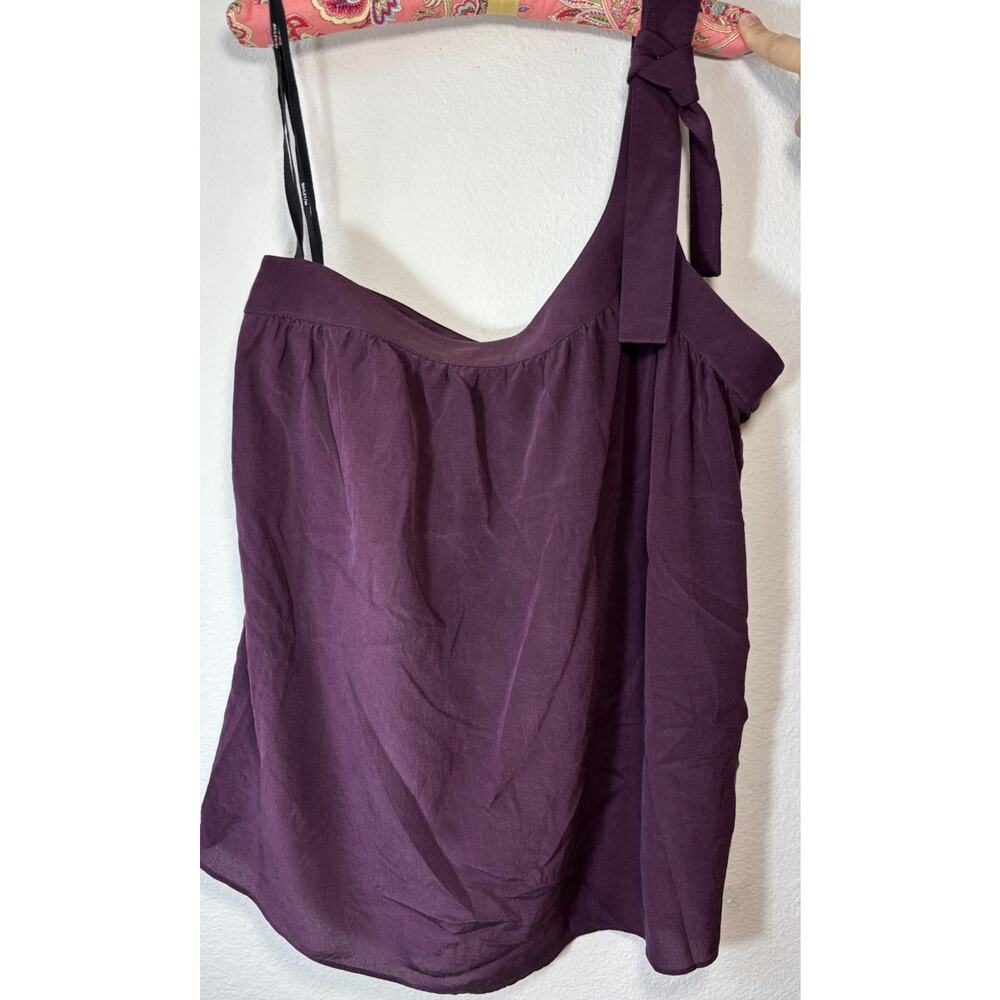 Bailey 44 Sz L One Shoulder 100% Silk Top Purple Going Out Classy Classic Chic